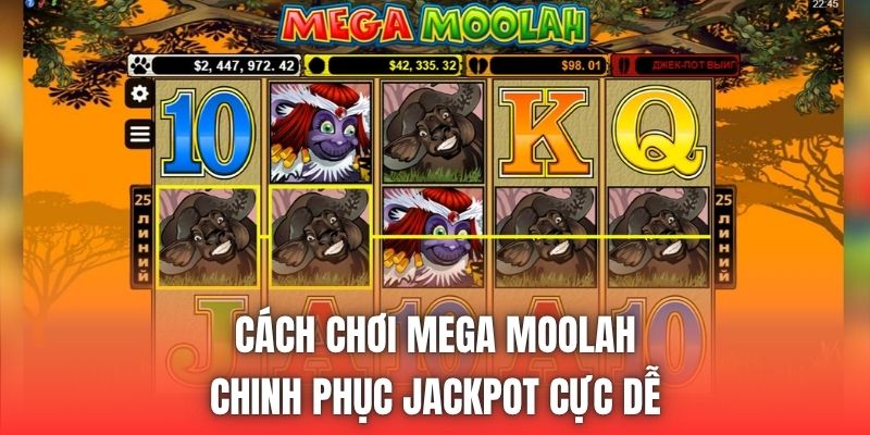 Cách chơi Mega Moolah chinh phục Jackpot cực dễ